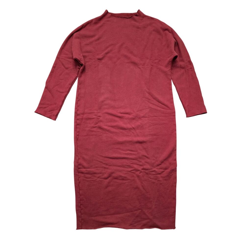New Frank & Eileen Isabelle Funnel Neck Dress Cranberry Red Size Large